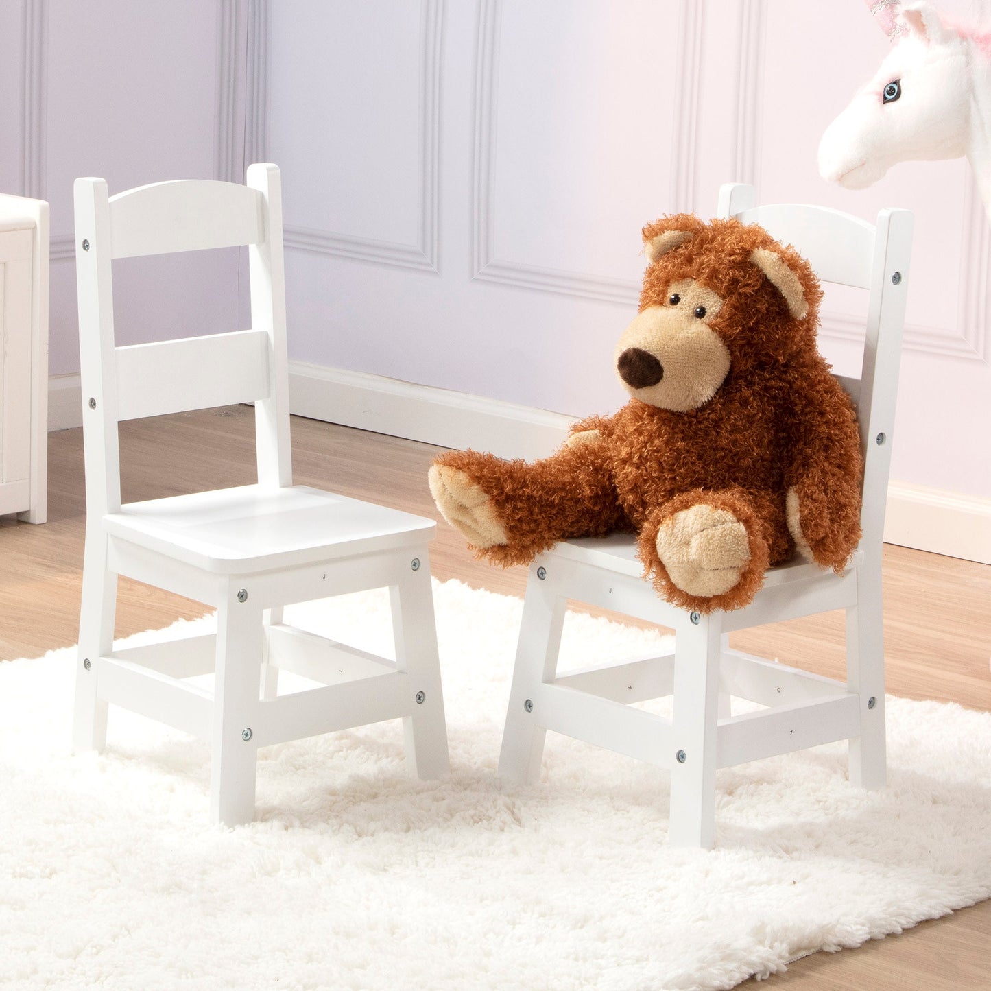 Wooden Chair Pair - White