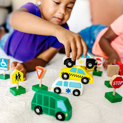 Wooden Vehicles and Traffic Signs