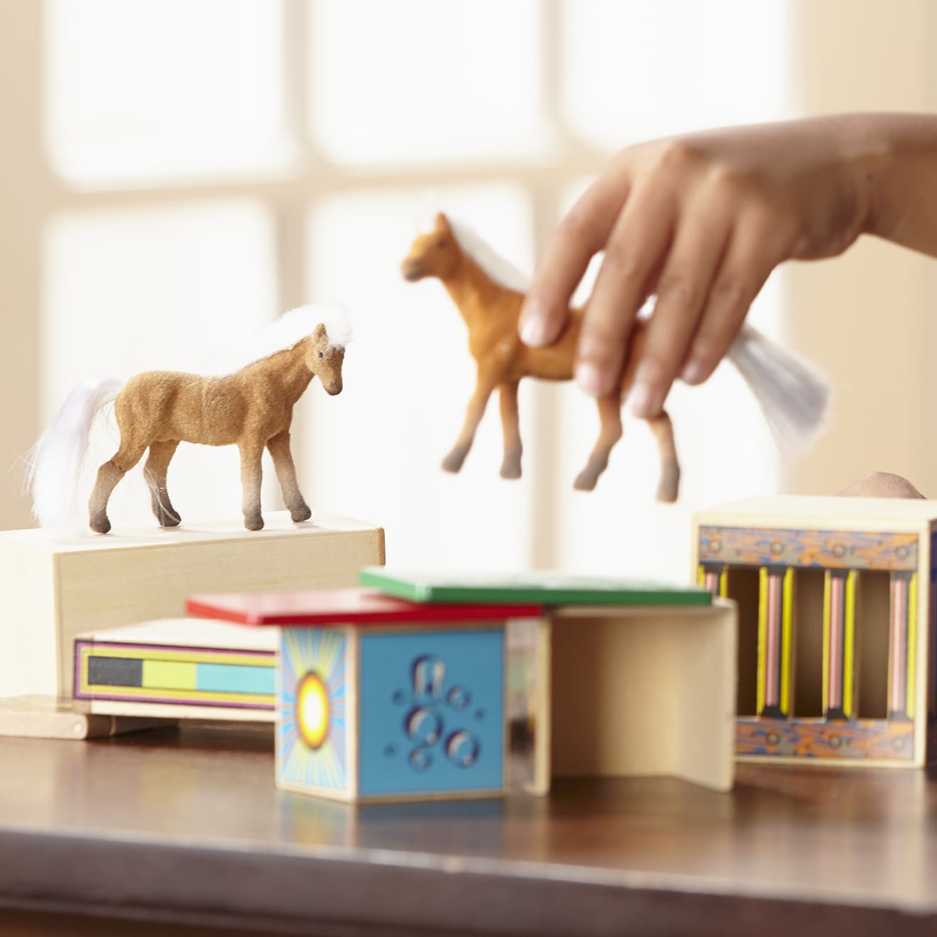 Horse Carrier Wooden Vehicles Play Set