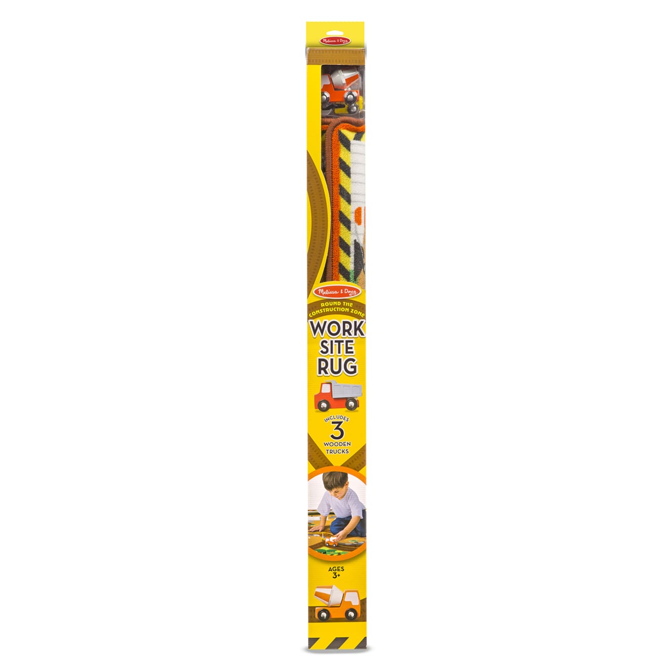 Round the Construction Zone Work Site Rug & Vehicle Set