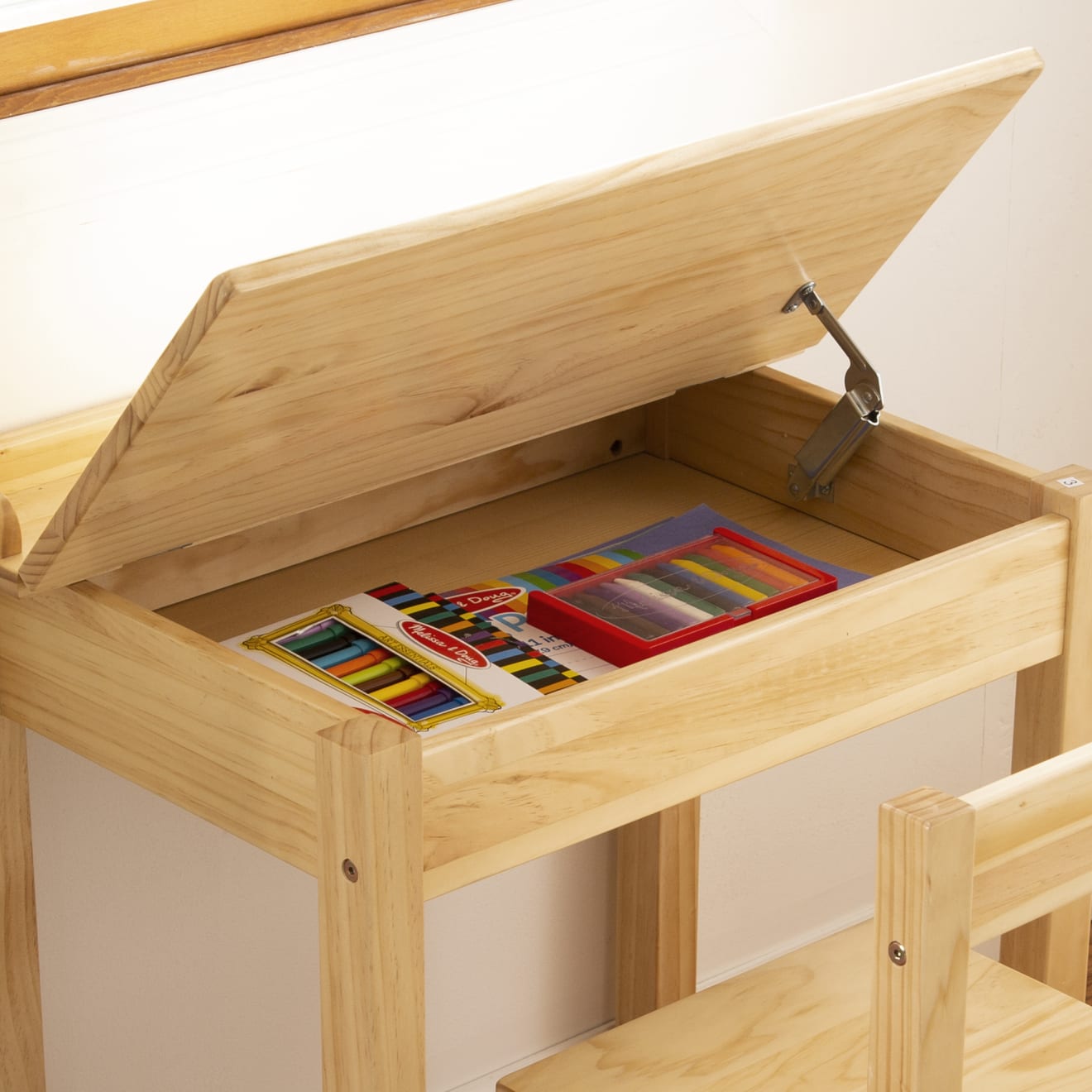 Child's Lift-Top Desk & Chair - Honey