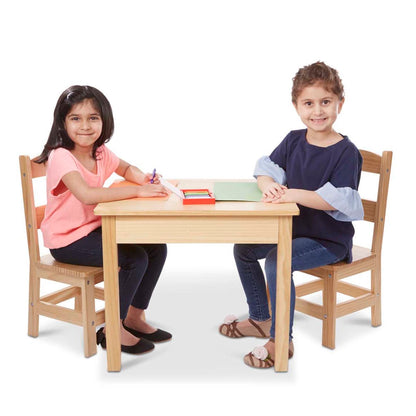 Wooden Table & Chairs - Natural