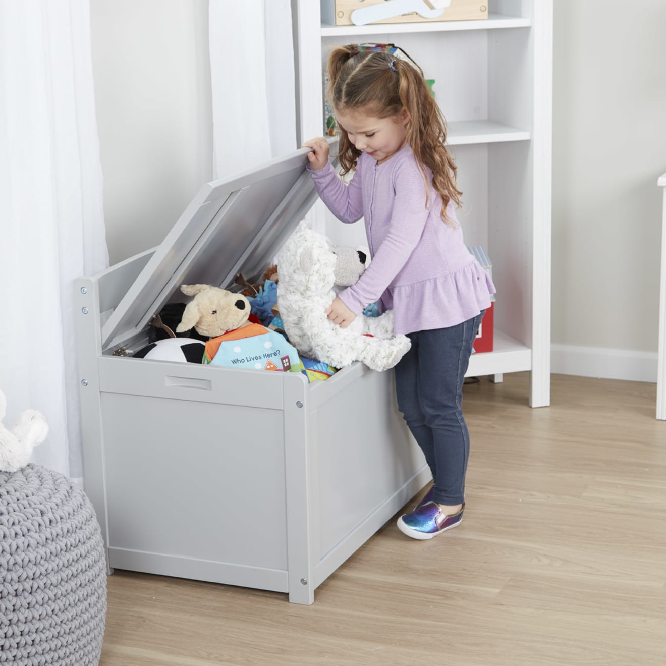 Wooden Toy Chest (Gray)