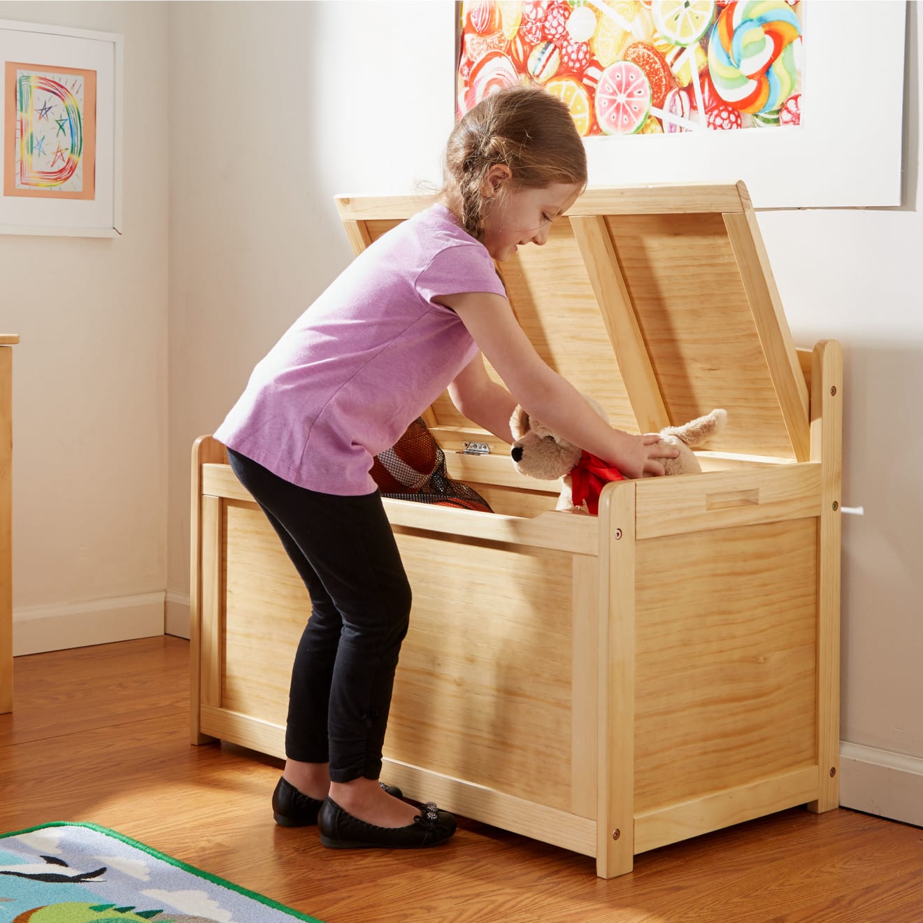 Wooden Toy Chest (Honey)