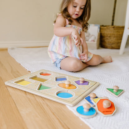 Geometric Shapes Deluxe Jumbo Peg Puzzle - 8 Pieces