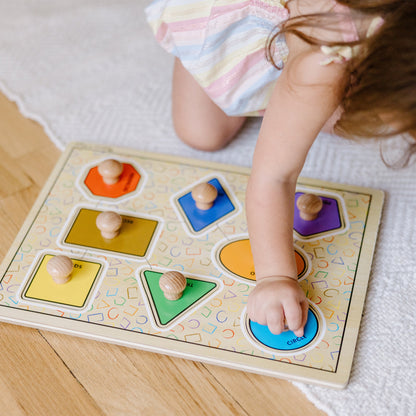 Geometric Shapes Deluxe Jumbo Peg Puzzle - 8 Pieces