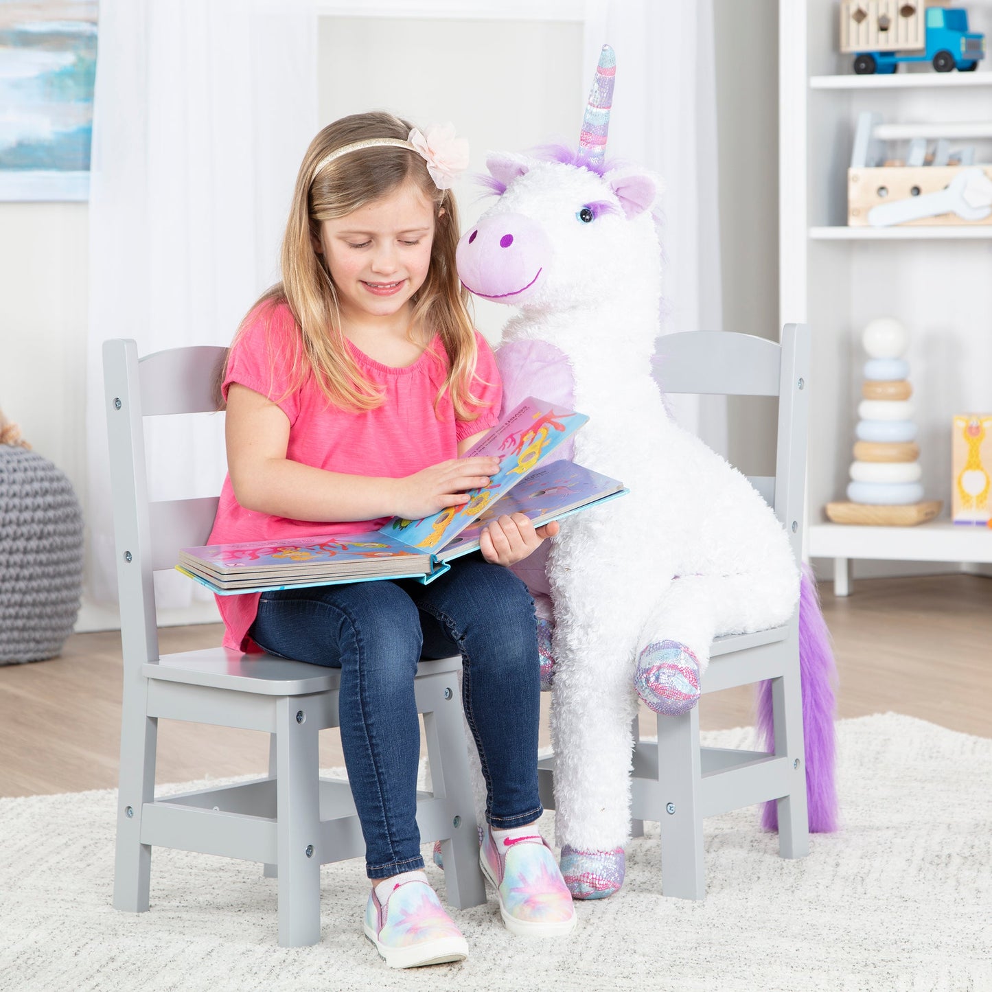 Child’s Wooden Chair Pair – Gray